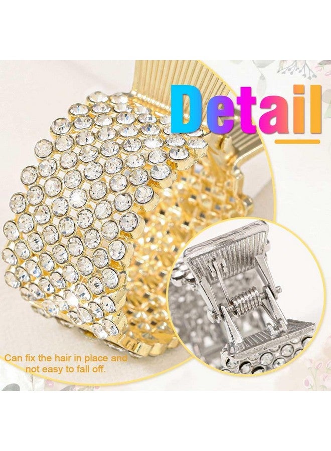 CAKURE Rhinestone Hair Clips for High Ponytail Gold Metal Fish Hair Claw Clips Hair Jaw Clips Styling Hair Accessories for Women and Girls (Pack of 3) - Image 4