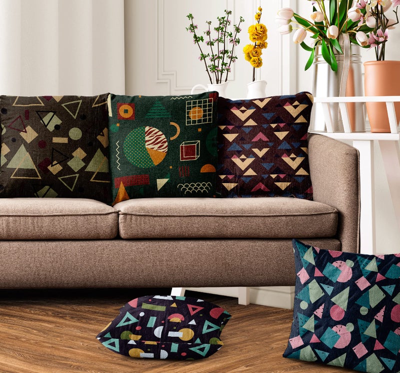 Ultimate Trends Polyester Digital Modern Printed Cushion Cover 16x16 Set of 5, Black (UTCC-1003_ 16) - Image 5