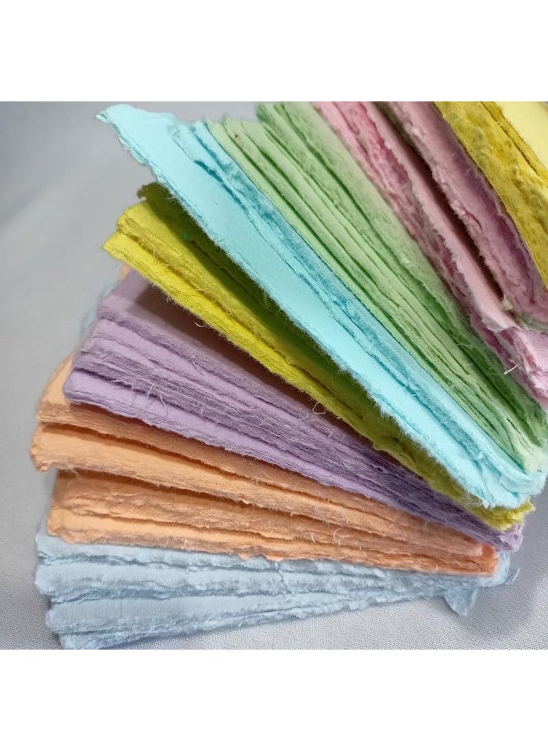 Deckle Papers Handmade DeckleEdged Cotton Paper Ideal for Card Stock Calligraphy Envelope Making Watercolor Drawing Origami Scrapbooking DIY Crafts 150 GSM 50 Square Sheets5x5  - Image 3