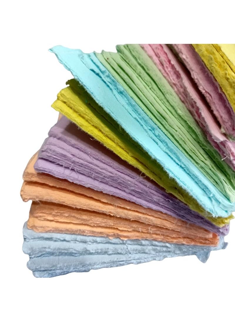 Deckle Papers Handmade DeckleEdged Cotton Paper Ideal for Card Stock Calligraphy Envelope Making Watercolor Drawing Origami Scrapbooking DIY Crafts 150 GSM 50 Square Sheets5x5  - Image 1
