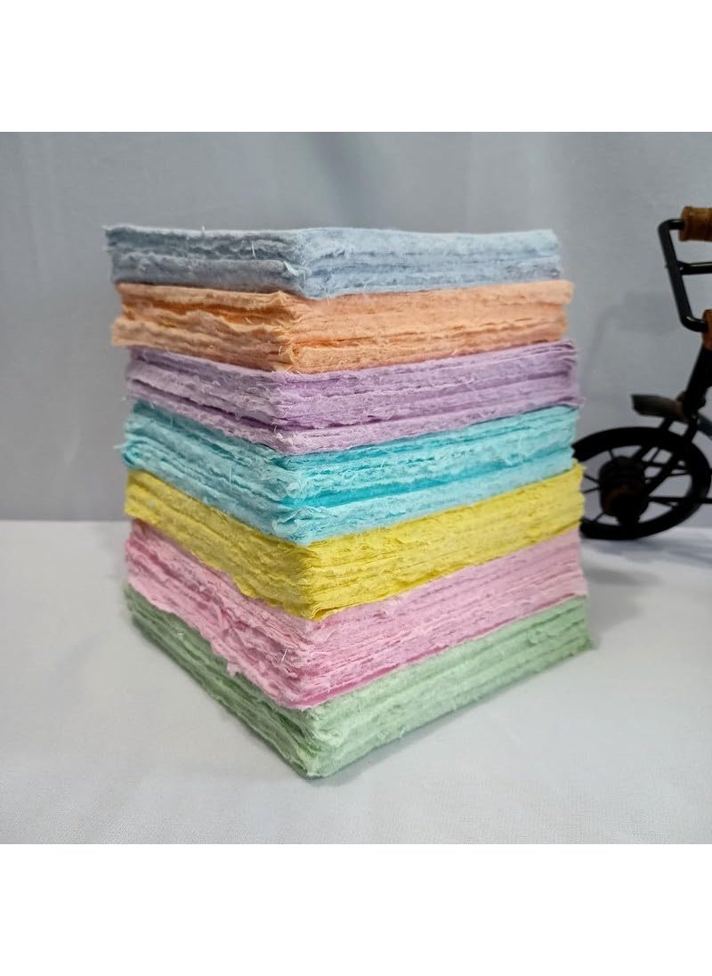 Deckle Papers Handmade DeckleEdged Cotton Paper Ideal for Card Stock Calligraphy Envelope Making Watercolor Drawing Origami Scrapbooking DIY Crafts 150 GSM 50 Square Sheets5x5  - Image 2