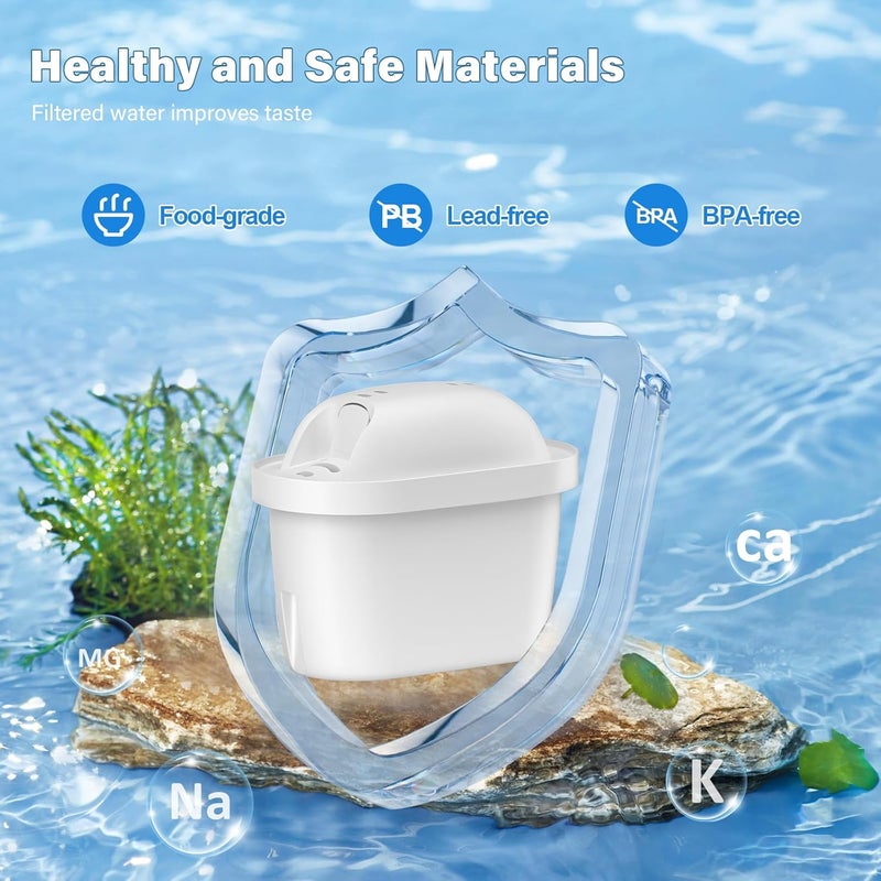 خراطيش فلتر المياه ، بديل لـ Brita Maxtra Pro All-in-1 و Maxtra+ Plus، فلتر مياه متوافق مع إبريق بريتا ماريلا، يقلل الشوائب والروائح، للحصول على مياه نظيفة (6 قطع) - Image 2