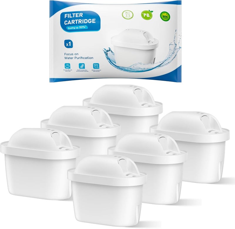 خراطيش فلتر المياه ، بديل لـ Brita Maxtra Pro All-in-1 و Maxtra+ Plus، فلتر مياه متوافق مع إبريق بريتا ماريلا، يقلل الشوائب والروائح، للحصول على مياه نظيفة (6 قطع) - Image 1
