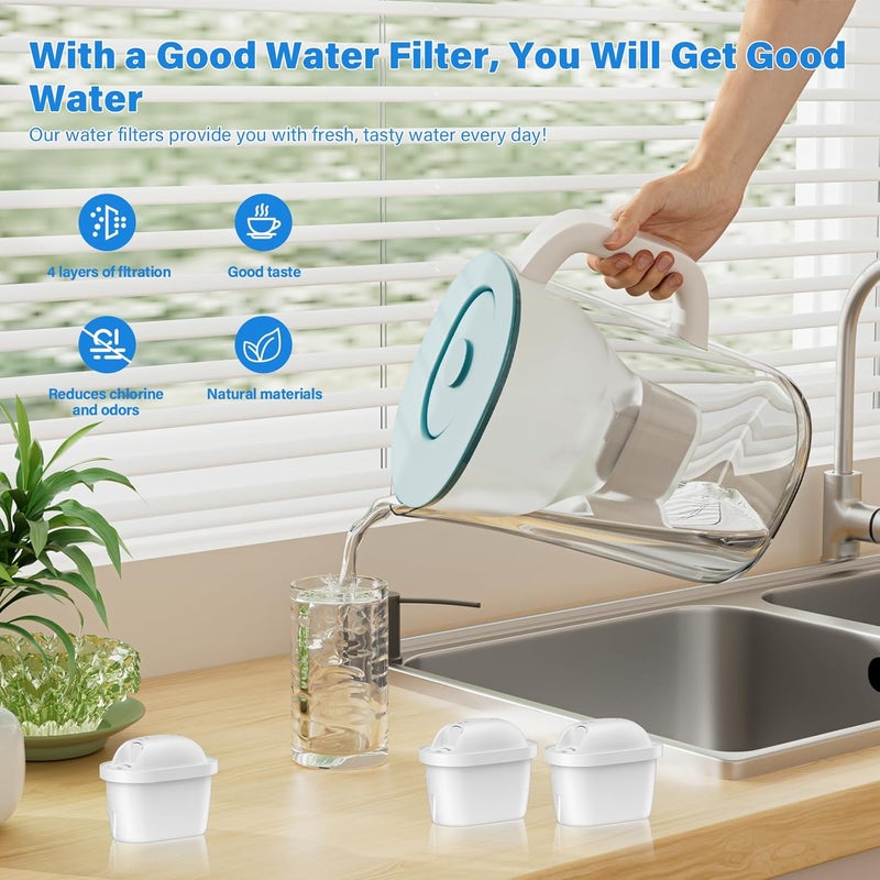 خراطيش فلتر المياه ، بديل لـ Brita Maxtra Pro All-in-1 و Maxtra+ Plus، فلتر مياه متوافق مع إبريق بريتا ماريلا، يقلل الشوائب والروائح، للحصول على مياه نظيفة (6 قطع) - Image 5