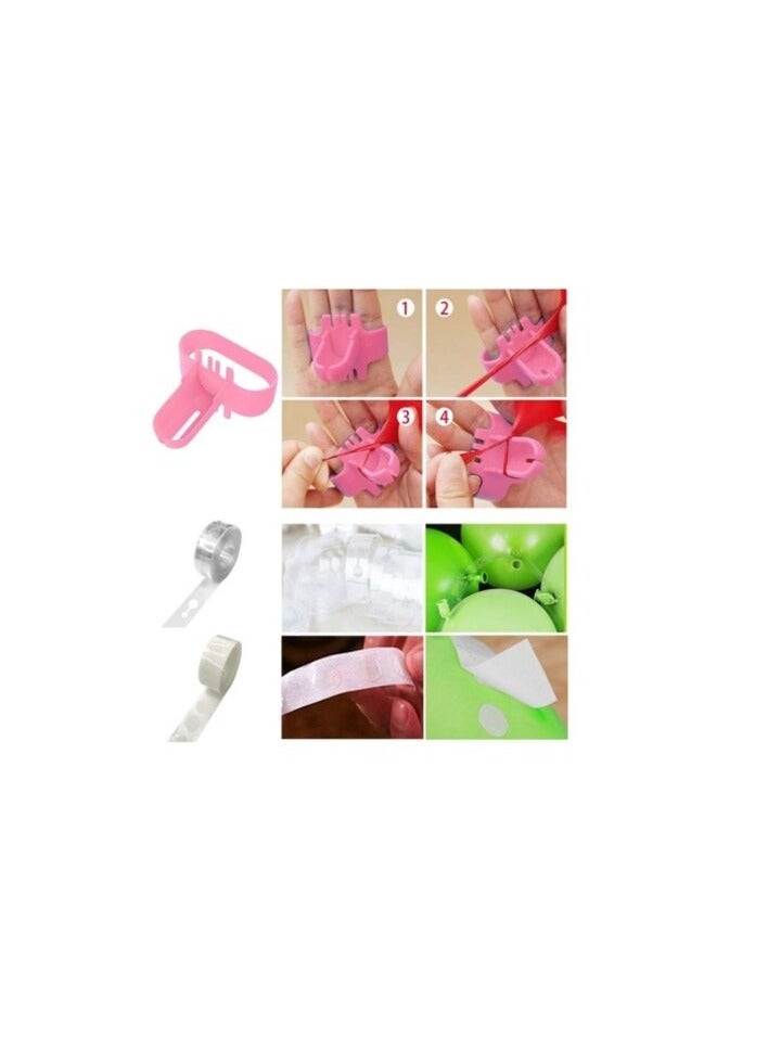 JOLLITY LLC Tropical Arch Garland Kit, Green Hot Pink Confetti Latex Balloons Palm Leaves for Hawaii Flamingo Birthday Baby Shower Wedding Party Decorations Supplies (109pcs) - Image 4