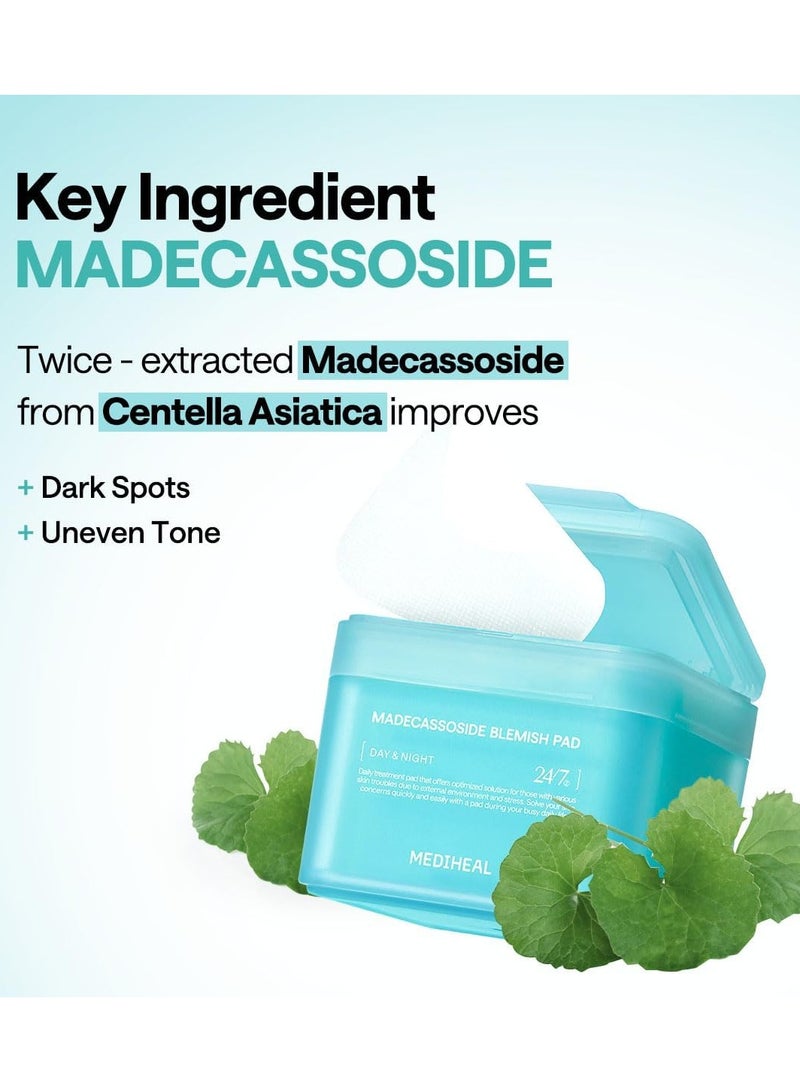 MEDIHEAL Madecassoside Cotton Facial Pads - Toner Pads with Centella Asiatica to Improve Uneven Skin Tone - Vegan Face Gauze Pads, 100 Pads - Image 2