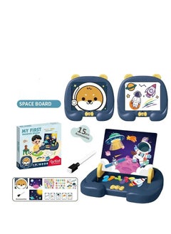Generic 3-in-1 Magnetic Whiteboard Set with 15 pcs Accessories, Space Draw & Learn! Artist & Creative Kids  - Image 1