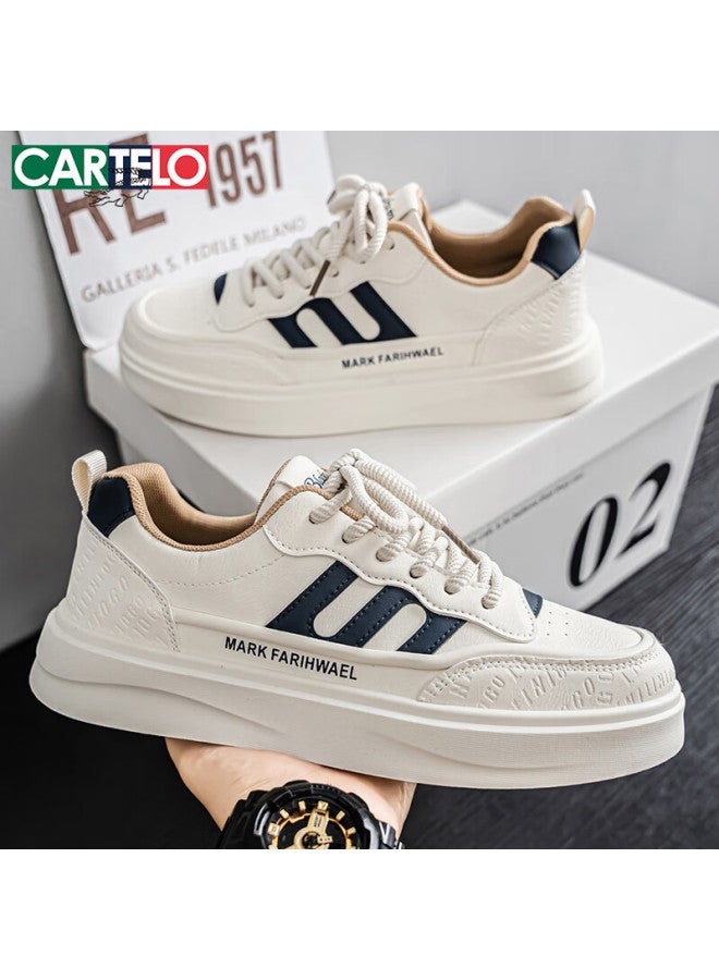 Cartelo Men's Shoes, Autumn And Winter Fashion Shoes, Low-top Sneakers For Men, Versatile Sports White Shoes, White, Size 43 - Image 4