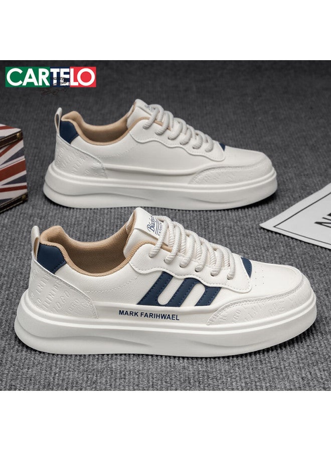 Cartelo Men's Shoes, Autumn And Winter Fashion Shoes, Low-top Sneakers For Men, Versatile Sports White Shoes, White, Size 43 - Image 5