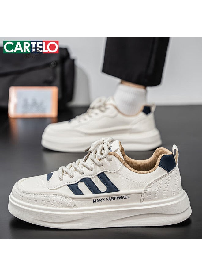 Cartelo Men's Shoes, Autumn And Winter Fashion Shoes, Low-top Sneakers For Men, Versatile Sports White Shoes, White, Size 43 - Image 3