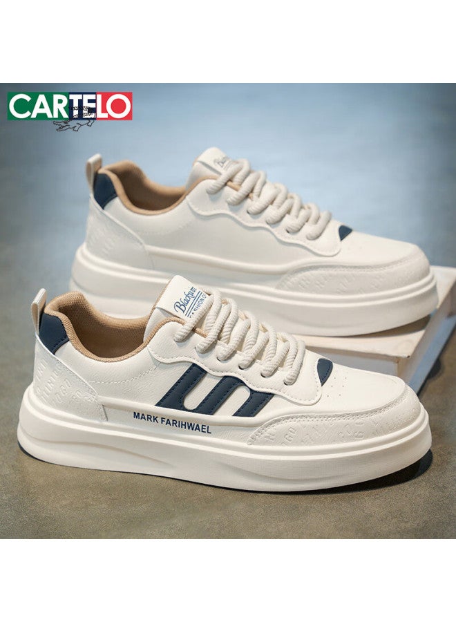 Cartelo Men's Shoes, Autumn And Winter Fashion Shoes, Low-top Sneakers For Men, Versatile Sports White Shoes, White, Size 43 - Image 1