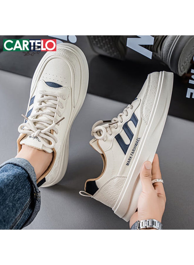 Cartelo Men's Shoes, Autumn And Winter Fashion Shoes, Low-top Sneakers For Men, Versatile Sports White Shoes, White, Size 43 - Image 2