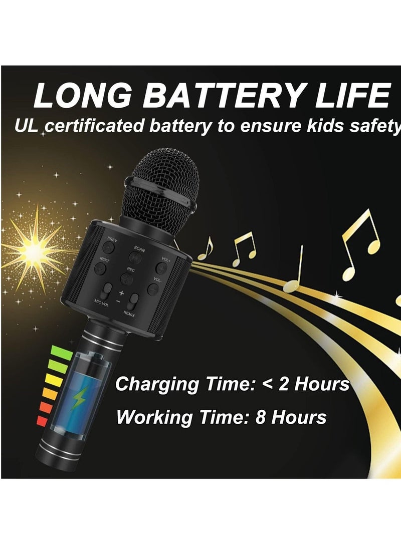 Bluetooth Karaoke Microphone Wireless Portable Singing Microphone for Kids Adults Karaoke Machine for Kids Toys Birthday Gifts Ideas for 3 4 5 6 7 8 9 10 11 12 Year Old - Image 5