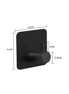 EZGOZ Stainless Steel Wall Hooks Waterproof Heavy Duty Adhesive Wall Hangers for Towel and Kitchen Bathroom Key Organization - 6Packs Black  - Image 2