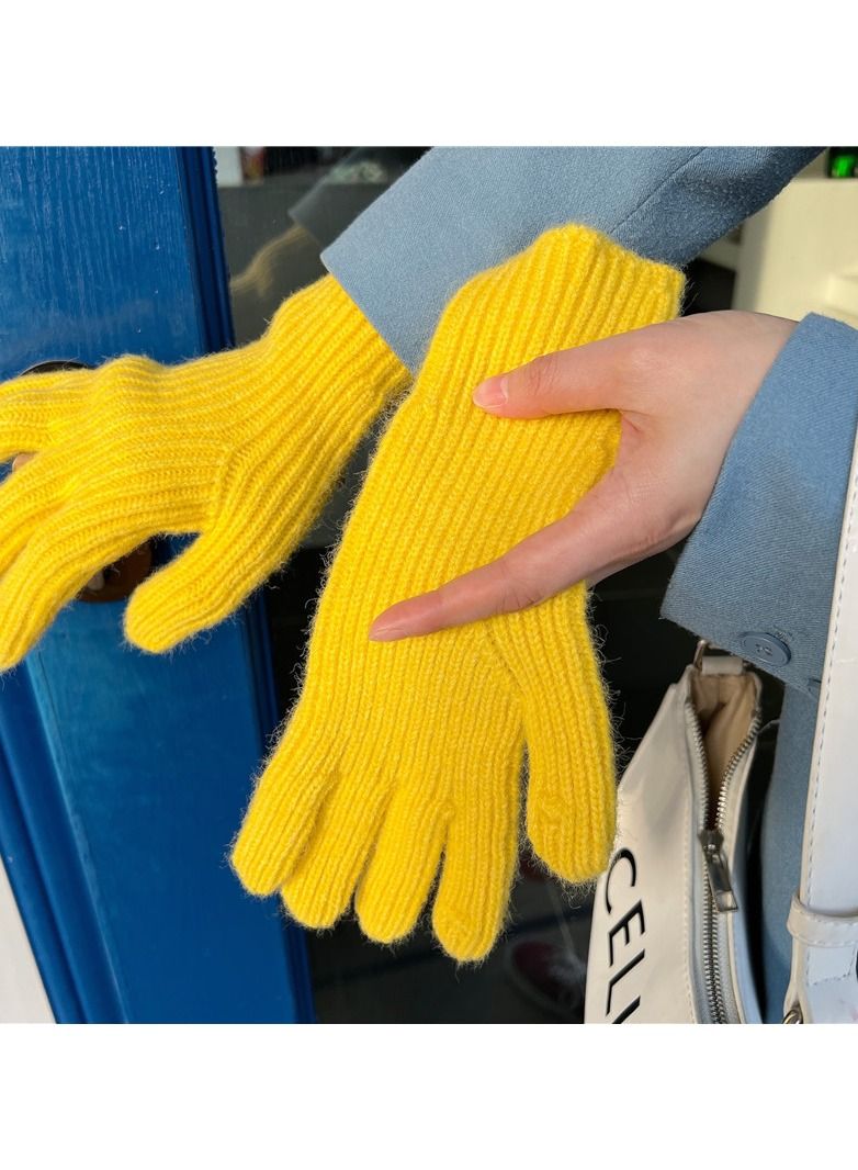 Loquat Solid Knit Gloves 