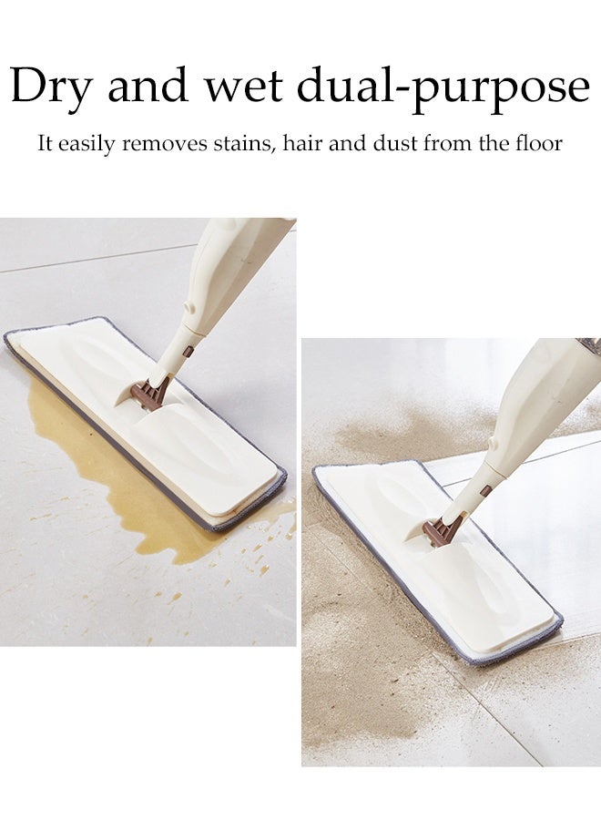 DUNISO Premium Water Spray Mop ，With Sprayer 360 Degree Rotating Handheld Washable Mop，Home Floor Cleaning Tools，4 Pads，White - Image 4