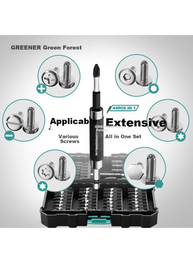 Greener 44-piece Cross Impact Screwdriver Bit Set, Magic Box Kit For Home Use, Hexagonal Star Hand Drill, Versatile Impact Driver - Image 4