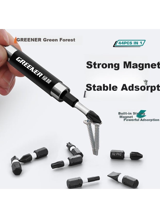 Greener 44-piece Cross Impact Screwdriver Bit Set, Magic Box Kit For Home Use, Hexagonal Star Hand Drill, Versatile Impact Driver - Image 5