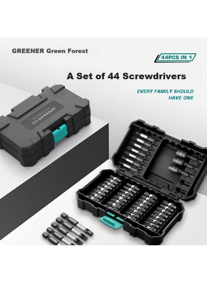 Greener 44-piece Cross Impact Screwdriver Bit Set, Magic Box Kit For Home Use, Hexagonal Star Hand Drill, Versatile Impact Driver - Image 2
