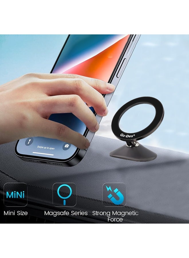 جو-ديز حامل هاتف مغناطيسي للسيارة مع مغناطيس قوي N52، دوران 360 درجة، متوافق مع MagSafe، حامل لوحة القيادة لأجهزة iPhone وAndroid، تصميم مضغوط، قبضة آمنة - Image 4