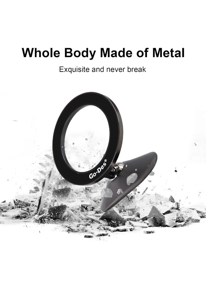 جو-ديز حامل هاتف مغناطيسي للسيارة مع مغناطيس قوي N52، دوران 360 درجة، متوافق مع MagSafe، حامل لوحة القيادة لأجهزة iPhone وAndroid، تصميم مضغوط، قبضة آمنة - Image 2