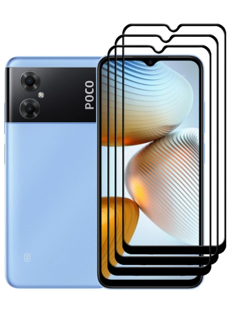 ACLIX 3 Pieces Antistatic ESD Dustproof Premium Quality High Definition Tempered Glass Screen Protector Designed For Xiaomi Poco M4 5G - Image 1