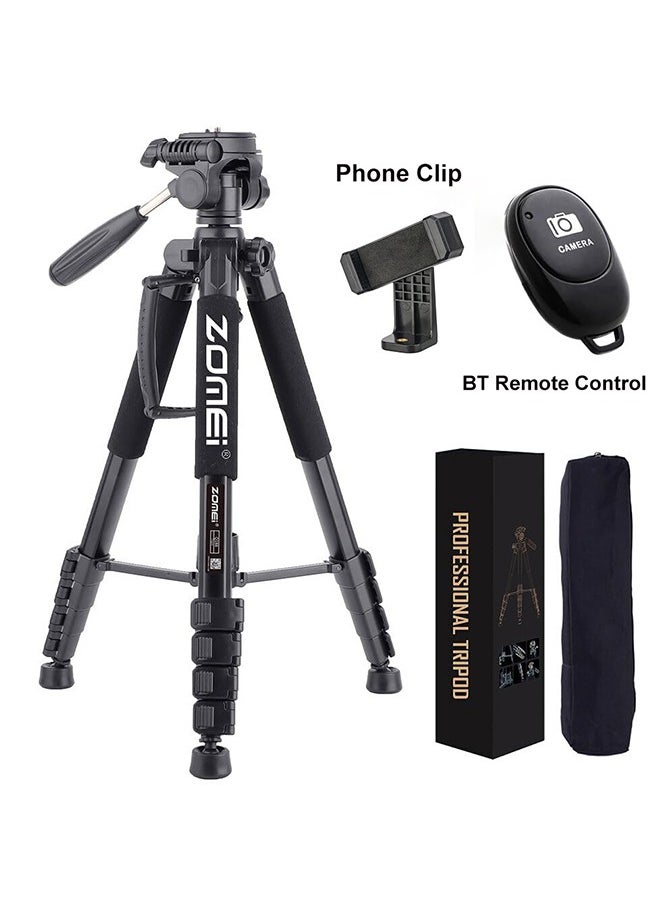 Zomei Q188 Portable Tripod,  Extendable Phone Tripod, Camera Stand With  Bluetooth and Remote control set , Mobile Stand for Making Video,black  - Image 1