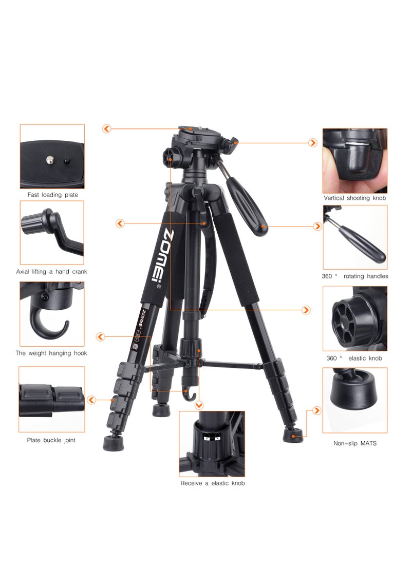 Zomei Q188 Portable Tripod,  Extendable Phone Tripod, Camera Stand With  Bluetooth and Remote control set , Mobile Stand for Making Video,black  - Image 4