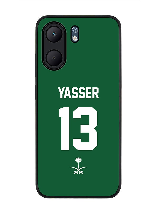 Stylizedd For Oppo A5x 5G / A5x 4G Case,Slim fit Camera Protection, Shockproof Thin Phone cover  - Football - Saudi Arabia - Yasser