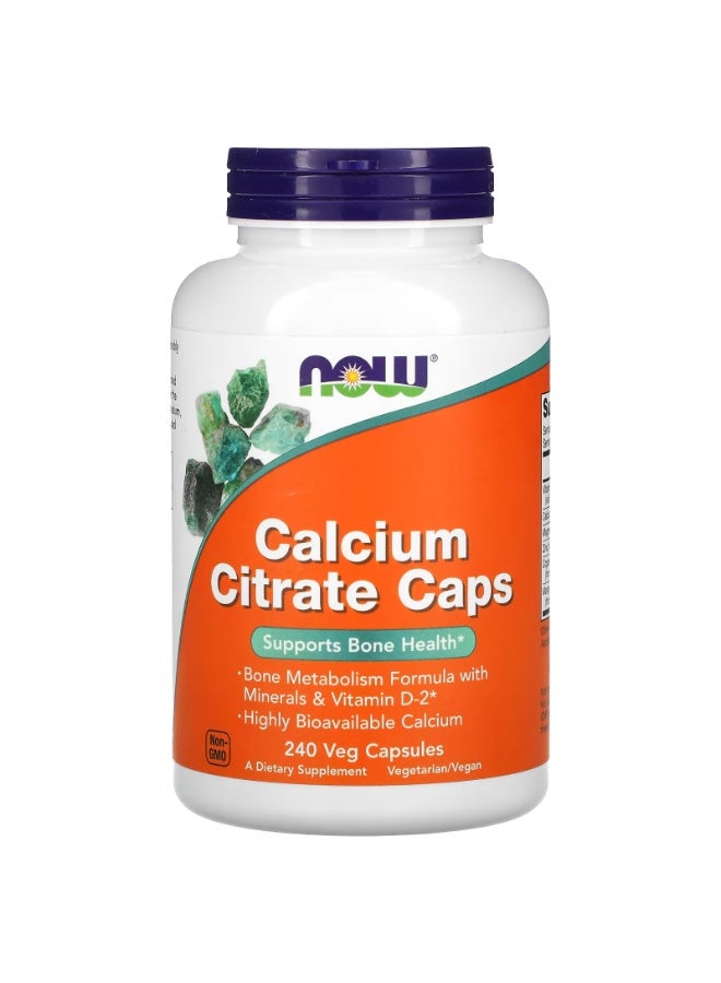 now Calcium Citrate Caps, 240 Veg Capsules - Image 1