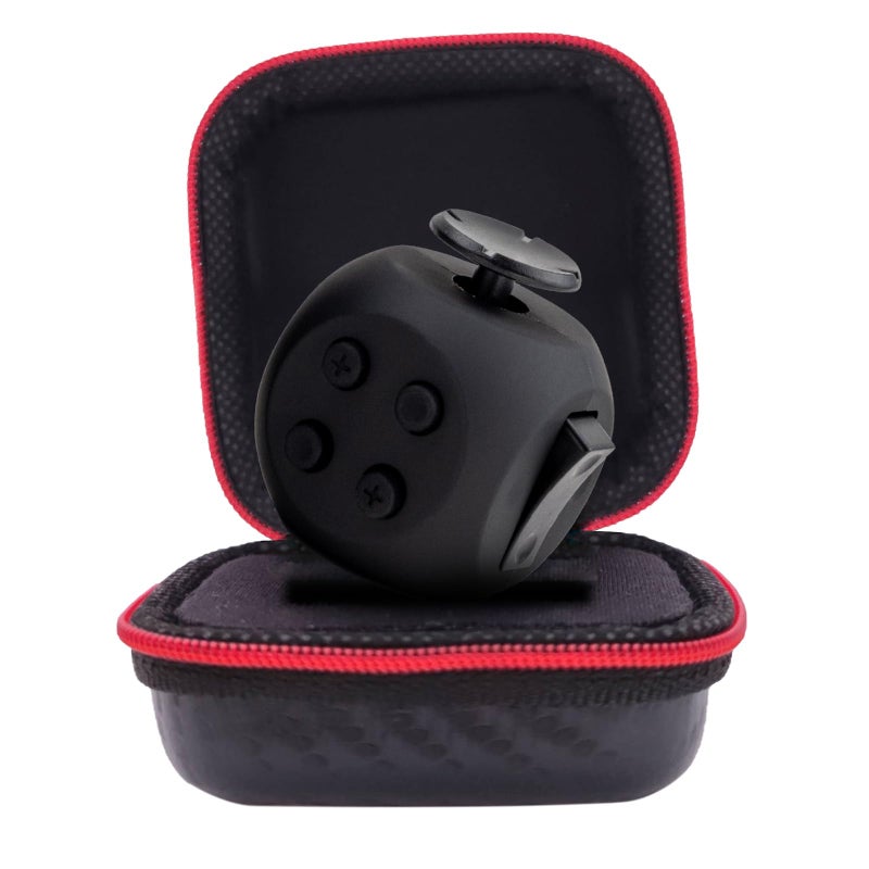 PILPOC theFube Fidget Cube, 6-Sided Stress Relief & Focus Toy for Adults & Kids, Boosts Concentration, Mindfulness Aid, Silent & Audible Modes, Includes Carry Case for Portability (Midnight) - Image 1