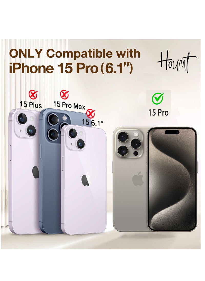 Houmt - iPhone 15 Pro Case Cover with 1Pcs Camera Protection and 1 Pcs Screen Protector Compatible with iPhone 15 Pro Liquid Soft Silicone Inside Microfiber Lining Slim Thin Protective Cover - Image 1