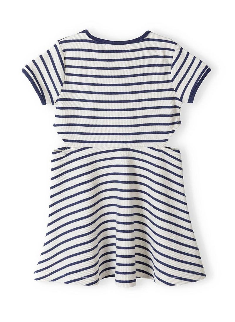 مينوتي فستان بناتي مخطط بتفصيل نجمة حمراء - Image 3