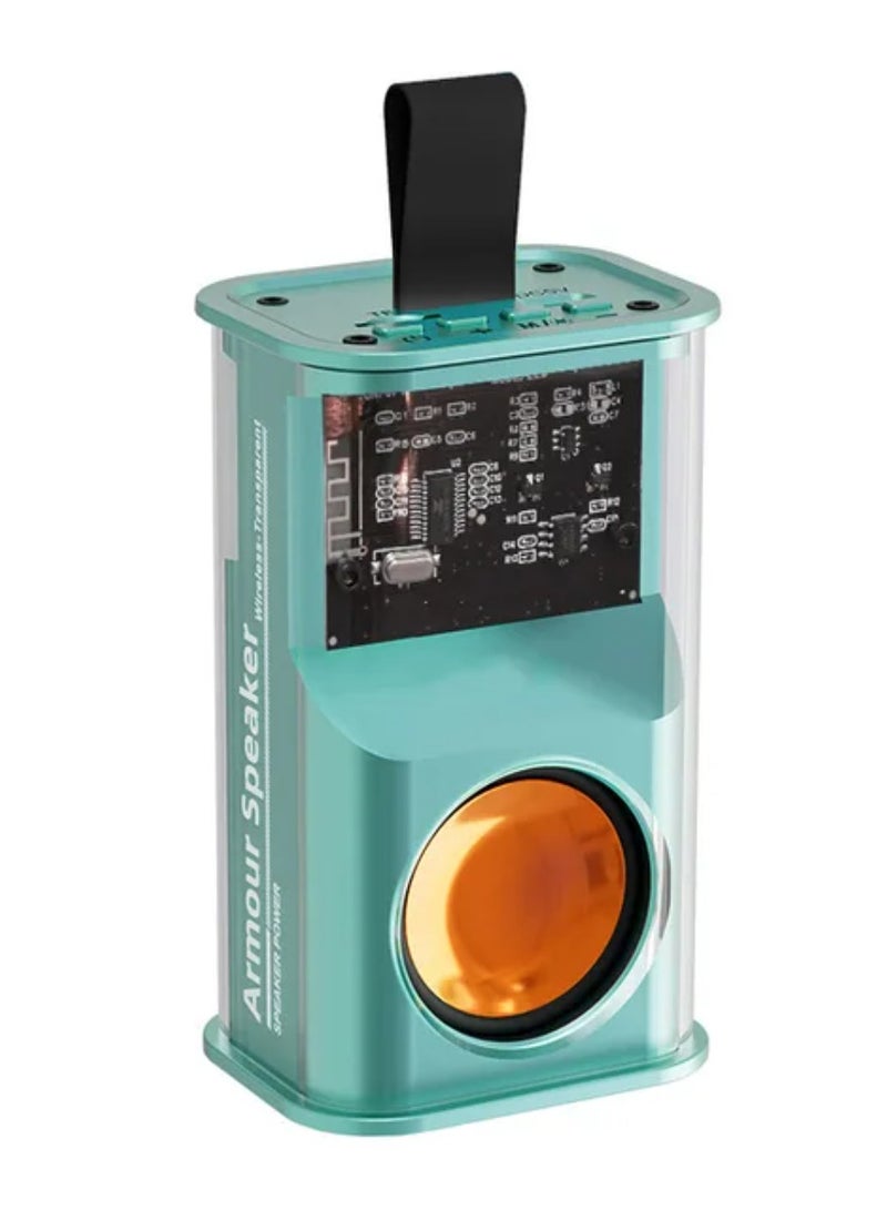 DIGI CORE Transparent Mecha Wireless Speaker Bluetooth Speaker Portable Speaker Mini Outdoor Speaker With Cool LED Lights For Home Office Party And Beach - Image 1