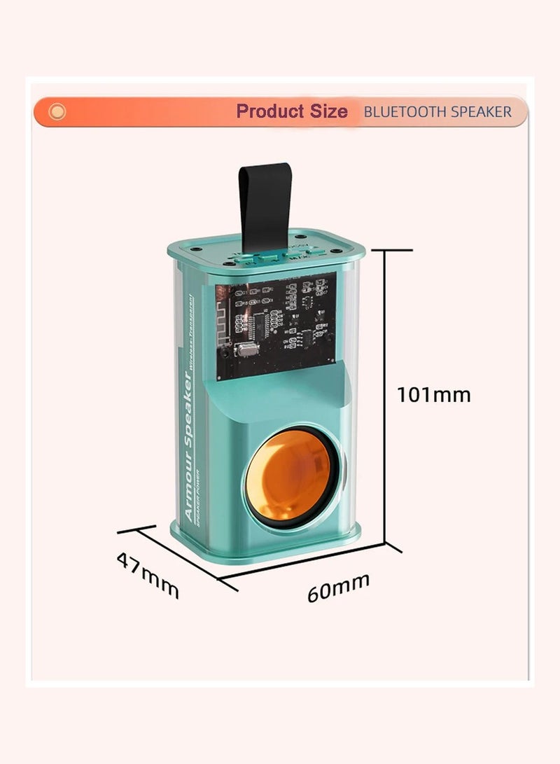 DIGI CORE Transparent Mecha Wireless Speaker Bluetooth Speaker Portable Speaker Mini Outdoor Speaker With Cool LED Lights For Home Office Party And Beach - Image 2