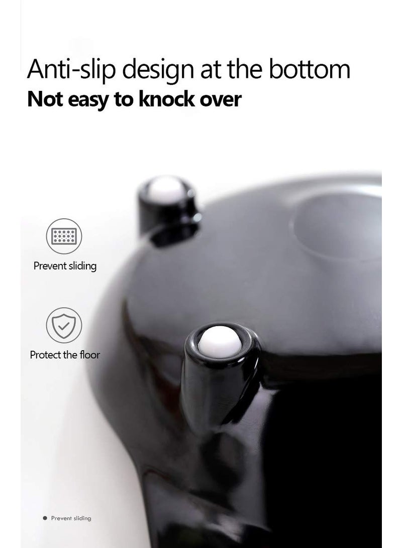 وعاء ماء وطعام للقطط والكلاب، وعاء بلاستيكي مرتفع - وعاء طعام وإطعام مائل للطعام الجاف والرطب والماء للمنزل والخارج، أسود - Image 4