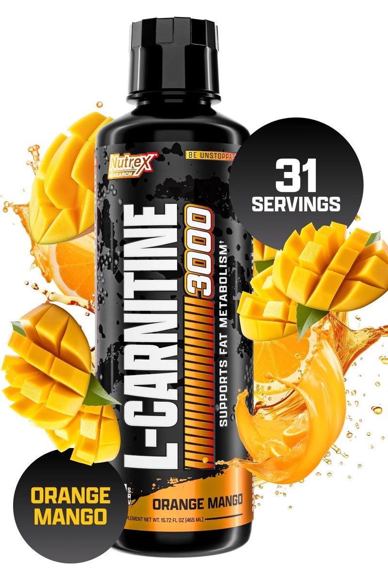 Nutrex Research L-Carnitine 3000 Liquid Orange Mango 465 ml - Image 1