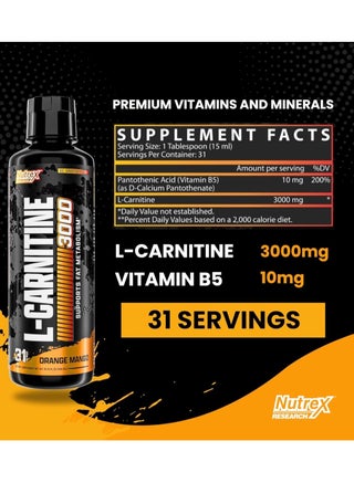 Nutrex Research L-Carnitine 3000 Liquid Orange Mango 465 ml - view 4