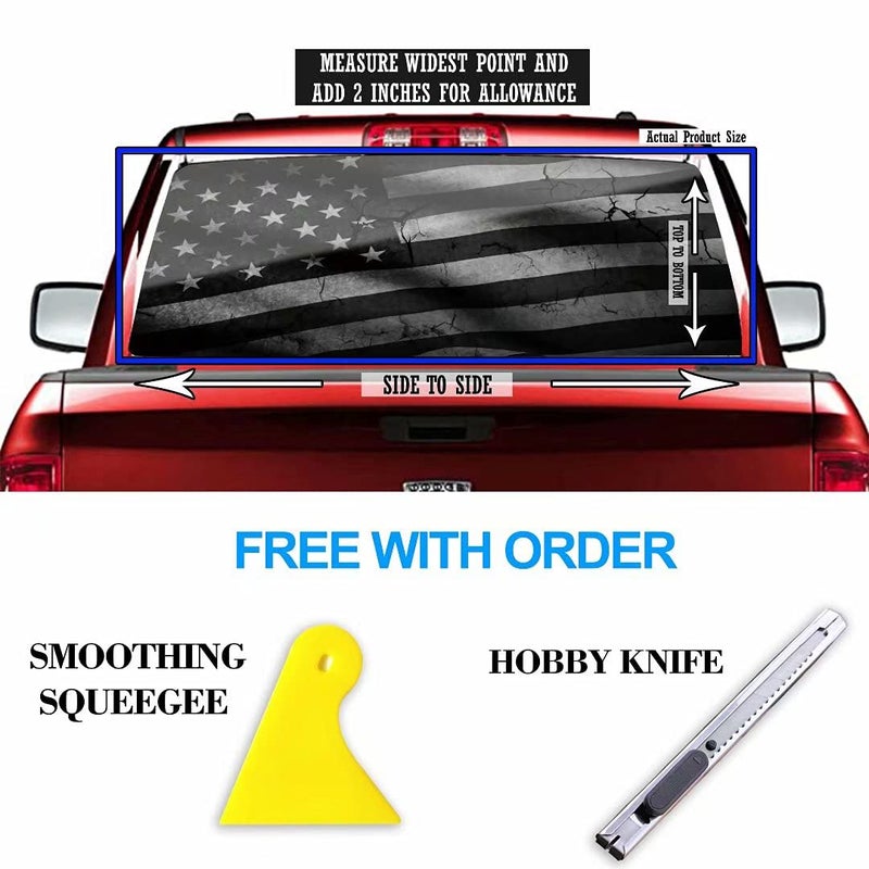 MLGB Black & White American Flag Car Rear Window Sticker Decoration,Perforated Window Film Decals for Truck Back Windshield,Scratch Hidden Car Stickers,Decor for Car - Image 3