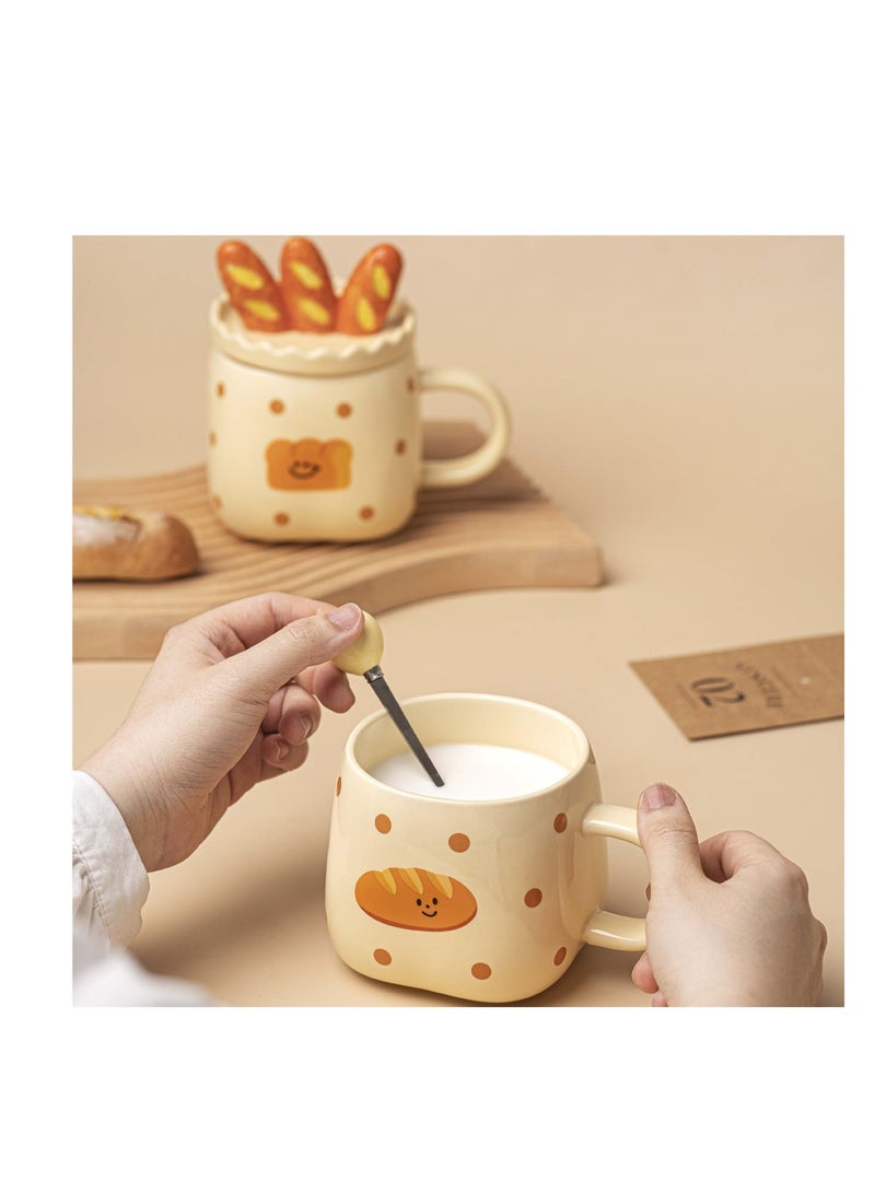 SYOSI أكواب، أكواب شاي، أكواب قهوة للاستخدام المنزلي، أكواب رائعة، منتجات منزلية، أكواب، أكواب سيراميك لطيفة، أكواب خبز للبنات، أكواب مياه للزوجين، أكواب قهوة باللبن للشاي بعد الظهر في المكتب - Image 1