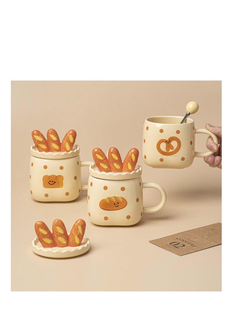 SYOSI أكواب، أكواب شاي، أكواب قهوة للاستخدام المنزلي، أكواب رائعة، منتجات منزلية، أكواب، أكواب سيراميك لطيفة، أكواب خبز للبنات، أكواب مياه للزوجين، أكواب قهوة باللبن للشاي بعد الظهر في المكتب - Image 5