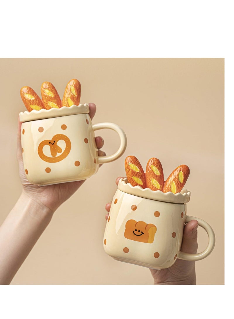 SYOSI أكواب، أكواب شاي، أكواب قهوة للاستخدام المنزلي، أكواب رائعة، منتجات منزلية، أكواب، أكواب سيراميك لطيفة، أكواب خبز للبنات، أكواب مياه للزوجين، أكواب قهوة باللبن للشاي بعد الظهر في المكتب - Image 4