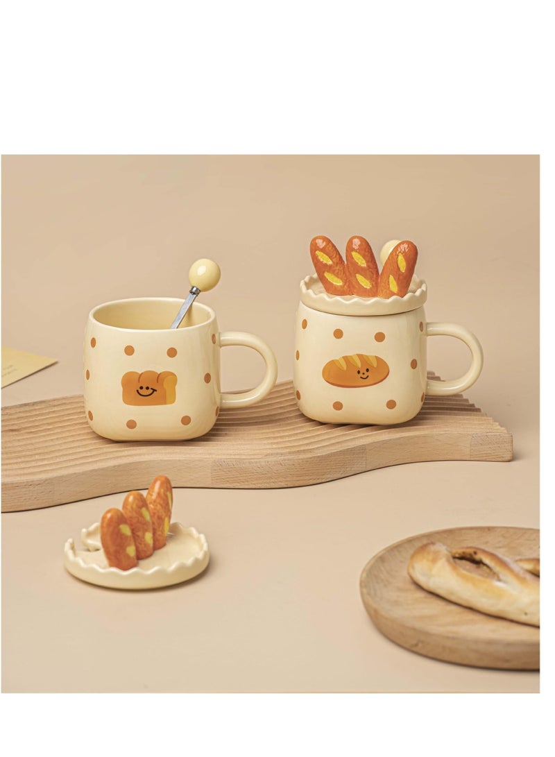 SYOSI أكواب، أكواب شاي، أكواب قهوة للاستخدام المنزلي، أكواب رائعة، منتجات منزلية، أكواب، أكواب سيراميك لطيفة، أكواب خبز للبنات، أكواب مياه للزوجين، أكواب قهوة باللبن للشاي بعد الظهر في المكتب - Image 3