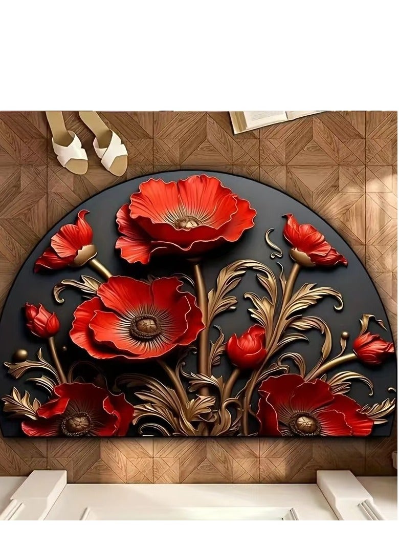 Half circular Door Mat Welcome Mat Front Door Mat Outdoor for Home Entrance Outdoor Mat for Outside Entry Way Doormat Entry Rugs - Image 1