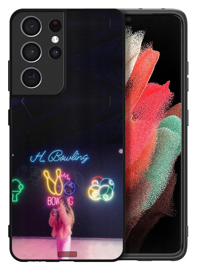 Tolwak Samsung Galaxy S21 Ultra 5G Protective Case Cover Bowling Lover - Image 2