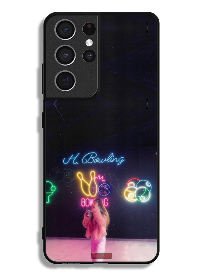 Tolwak Samsung Galaxy S21 Ultra 5G Protective Case Cover Bowling Lover - Image 3