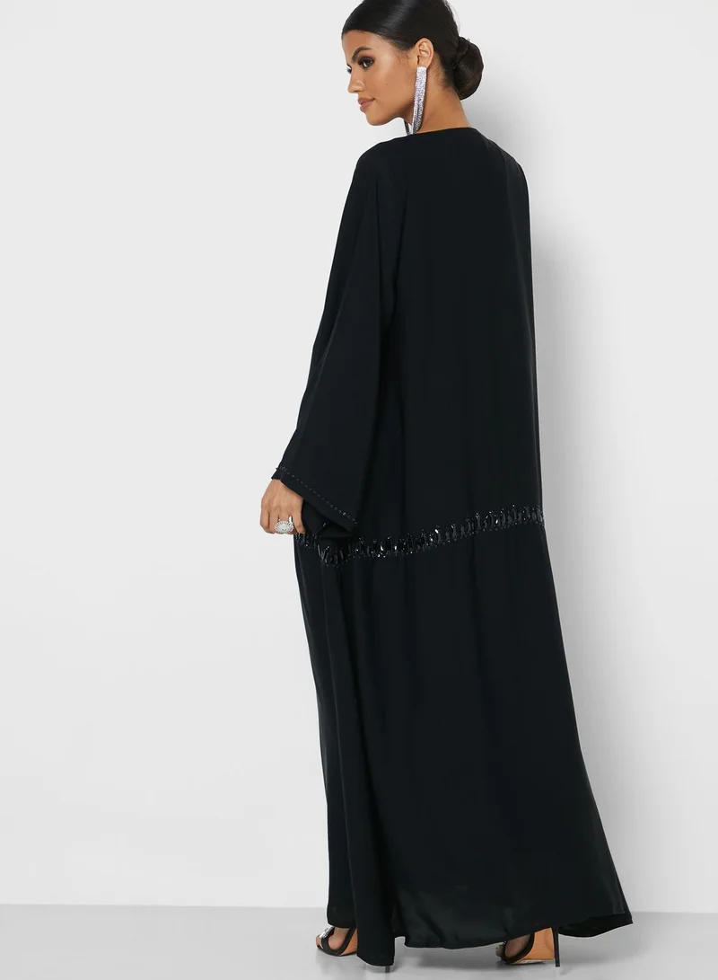 hayas closet Sequin Detail Abaya