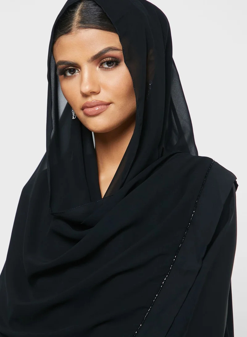 hayas closet Sequin Detail Abaya