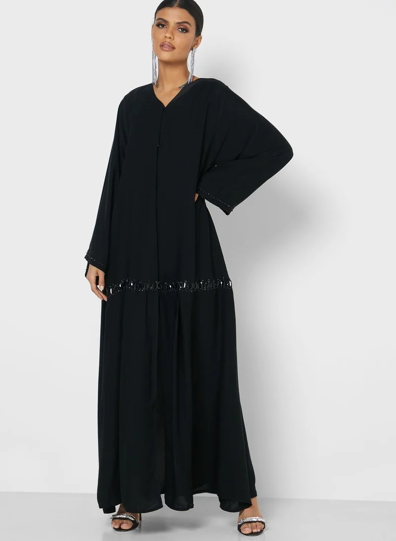 hayas closet Sequin Detail Abaya