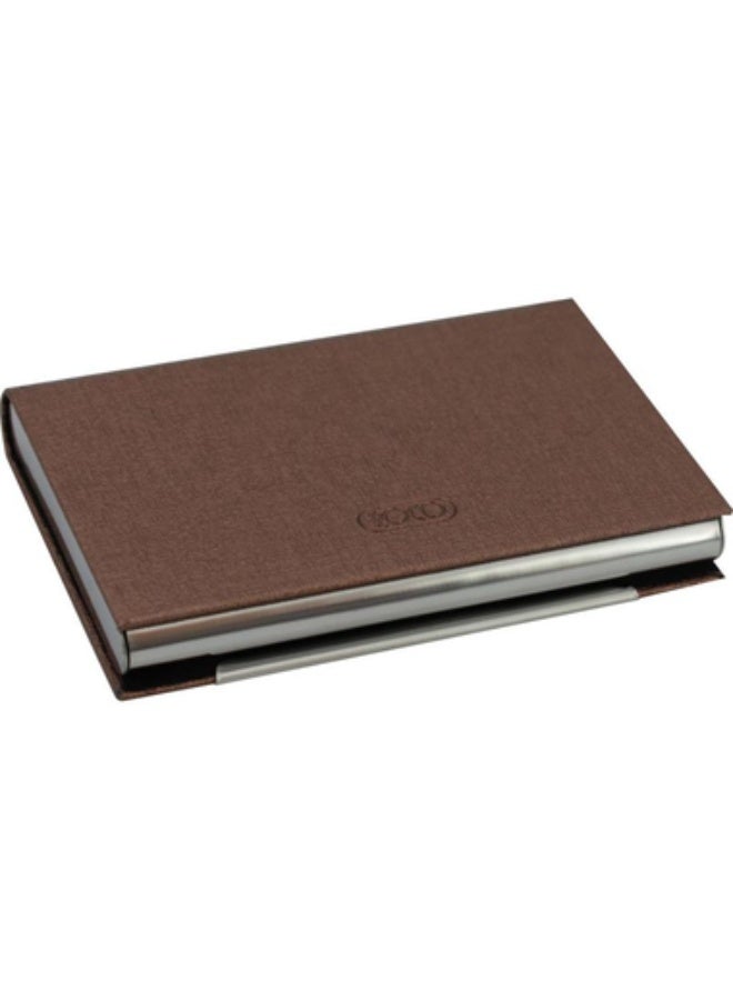 ROCO Business Card Case 15 Cards 9 X 5.5 cm Card Size PU Material Brown - Image 2